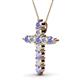 2 - Abella Tanzanite and Diamond Cross Pendant 