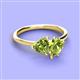 3 - Sasha Heart & Pear Shape Peridot 2 Stone Duo Ring 