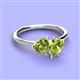 3 - Sasha Heart & Pear Shape Peridot 2 Stone Duo Ring 