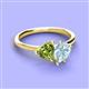 3 - Sasha Heart Shape Peridot & Pear Shape Aquamarine 2 Stone Duo Ring 