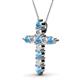 2 - Abella Blue Topaz and Diamond Cross Pendant 