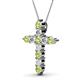 2 - Abella Peridot and Diamond Cross Pendant 