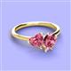 3 - Sasha Heart & Pear Shape Pink Tourmaline 2 Stone Duo Ring 