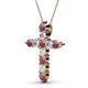 2 - Abella Rhodolite Garnet and Diamond Cross Pendant 