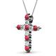 2 - Abella Ruby and Diamond Cross Pendant 