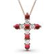 1 - Abella Ruby and Diamond Cross Pendant 