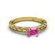 2 - Rachel Classic 5.50 mm Princess Cut Lab Created Pink Sapphire Solitaire Engagement Ring 