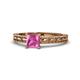 1 - Rachel Classic 5.50 mm Princess Cut Lab Created Pink Sapphire Solitaire Engagement Ring 