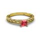 2 - Rachel Classic 5.50 mm Princess Cut Pink Tourmaline Solitaire Engagement Ring 