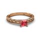 2 - Rachel Classic 5.50 mm Princess Cut Pink Tourmaline Solitaire Engagement Ring 