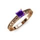 3 - Rachel Classic 5.50 mm Princess Cut Amethyst Solitaire Engagement Ring 