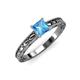 3 - Rachel Classic 5.50 mm Princess Cut Blue Topaz Solitaire Engagement Ring 