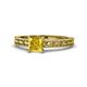 1 - Rachel Classic 5.50 mm Princess Cut Lab Created Yellow Sapphire Solitaire Engagement Ring 