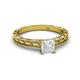 2 - Rachel Classic 5.50 mm Princess Cut Lab Created White Sapphire Solitaire Engagement Ring 