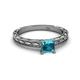 2 - Rachel Classic 5.50 mm Princess Cut London Blue Topaz Solitaire Engagement Ring 