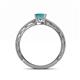 4 - Rachel Classic 5.50 mm Princess Cut London Blue Topaz Solitaire Engagement Ring 