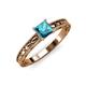 3 - Rachel Classic 5.50 mm Princess Cut London Blue Topaz Solitaire Engagement Ring 