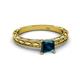 2 - Rachel Classic 5.50 mm Princess Cut Blue Diamond Solitaire Engagement Ring 