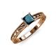 3 - Rachel Classic 5.50 mm Princess Cut Blue Diamond Solitaire Engagement Ring 