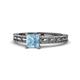 1 - Rachel Classic 5.50 mm Princess Cut Aquamarine Solitaire Engagement Ring 