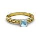 2 - Rachel Classic 5.50 mm Princess Cut Aquamarine Solitaire Engagement Ring 