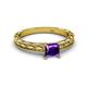 2 - Rachel Classic 5.50 mm Princess Cut Amethyst Solitaire Engagement Ring 