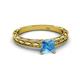 2 - Rachel Classic 5.50 mm Princess Cut Blue Topaz Solitaire Engagement Ring 