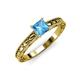 3 - Rachel Classic 5.50 mm Princess Cut Blue Topaz Solitaire Engagement Ring 