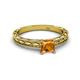 2 - Rachel Classic 5.50 mm Princess Cut Citrine Solitaire Engagement Ring 