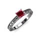 3 - Rachel Classic 5.50 mm Princess Cut Rhodolite Garnet Solitaire Engagement Ring 