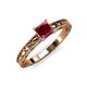 3 - Rachel Classic 5.50 mm Princess Cut Rhodolite Garnet Solitaire Engagement Ring 