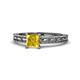 1 - Rachel Classic 5.50 mm Princess Cut Lab Created Yellow Sapphire Solitaire Engagement Ring 