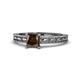 1 - Rachel Classic 5.50 mm Princess Cut Smoky Quartz Solitaire Engagement Ring 