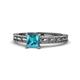 1 - Rachel Classic 5.50 mm Princess Cut London Blue Topaz Solitaire Engagement Ring 