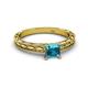 2 - Rachel Classic 5.50 mm Princess Cut London Blue Topaz Solitaire Engagement Ring 