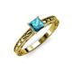 3 - Rachel Classic 5.50 mm Princess Cut London Blue Topaz Solitaire Engagement Ring 