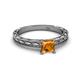 2 - Rachel Classic 5.50 mm Princess Cut Citrine Solitaire Engagement Ring 