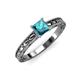 3 - Rachel Classic 5.50 mm Princess Cut London Blue Topaz Solitaire Engagement Ring 