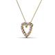 3 - Zayna 2.00 mm Round Pink Tourmaline and Diamond Heart Pendant 