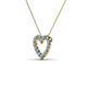 3 - Zayna 2.00 mm Round Blue Topaz and Diamond Heart Pendant 