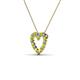 3 - Zayna 2.00 mm Round Peridot and Diamond Heart Pendant 