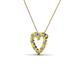 3 - Zayna 2.00 mm Round Yellow Sapphire and Diamond Heart Pendant 