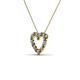 3 - Zayna 2.00 mm Round Smoky Quartz and Diamond Heart Pendant 