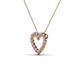 3 - Zayna 2.00 mm Round Pink Sapphire and Diamond Heart Pendant 