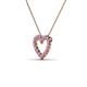 3 - Zayna 2.00 mm Round Pink Sapphire and Diamond Heart Pendant 