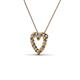 3 - Zayna 2.00 mm Round Citrine and Diamond Heart Pendant 