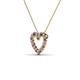 3 - Zayna 2.00 mm Round Rhodolite Garnet and Diamond Heart Pendant 
