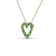 3 - Zayna 2.00 mm Round Emerald and Diamond Heart Pendant 