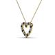 3 - Zayna 2.00 mm Round Black and White Diamond Heart Pendant 