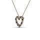 3 - Zayna 2.00 mm Round Black and White Diamond Heart Pendant 